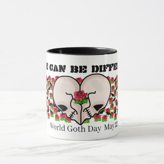 Goth Heart Skulls Liebe Tasse (Zentrum)