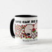 Goth Heart Skulls Liebe Tasse (Vorderseite Links)