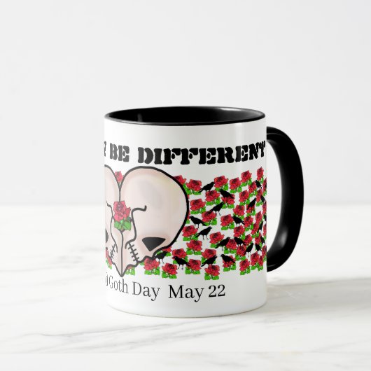 Goth Heart Skulls Liebe Tasse (VorderseiteRechts)