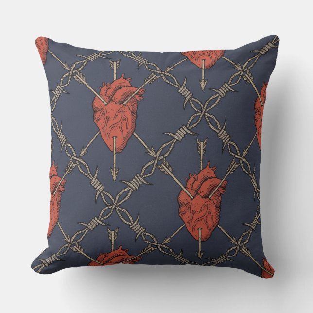 Goth heart throw pillow kissen (Vorderseite)