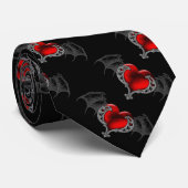 Goth Heart with Bat Wings Krawatte (Gerollt)