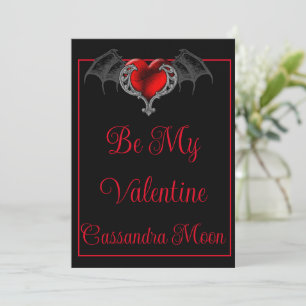 Goth Heart with Bat Wings Personalisiert Feiertagskarte