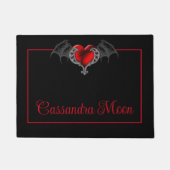 Goth Heart with Bat Wings Personalisiert Fußmatte (Vorderseite)