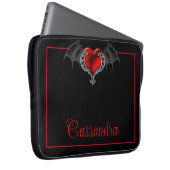 Goth Heart with Bat Wings Personalisiert Laptopschutzhülle (Vorne Rechts)
