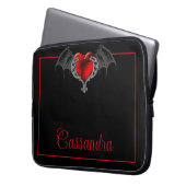 Goth Heart with Bat Wings Personalisiert Laptopschutzhülle (Vorderseite Links)