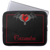 Goth Heart with Bat Wings Personalisiert Laptopschutzhülle (Vorderseite)