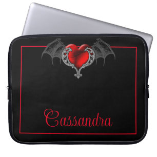 Goth Heart with Bat Wings Personalisiert Laptopschutzhülle