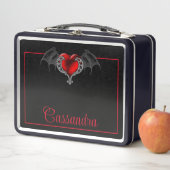 Goth Heart with Bat Wings Personalisiert Metall Brotdose (Beispiel)