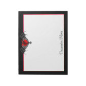Goth Heart with Bat Wings Personalisiert Notizblock (Rotiert)