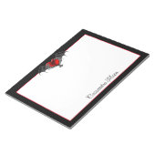 Goth Heart with Bat Wings Personalisiert Notizblock (angewinkelt)