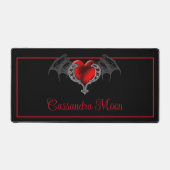 Goth Heart with Bat Wings Personalisiert Schreibtischunterlage (Vorderseite)