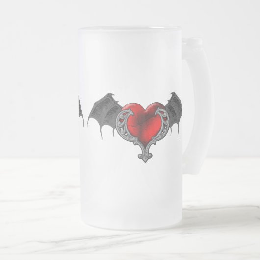Goth Heart with Bat Wings Tasse (VorderseiteRechts)