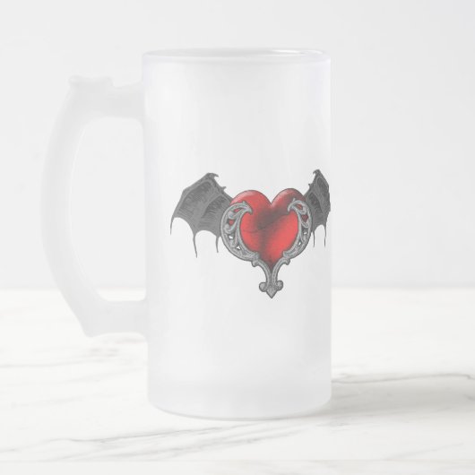 Goth Heart with Bat Wings Tasse (Links)