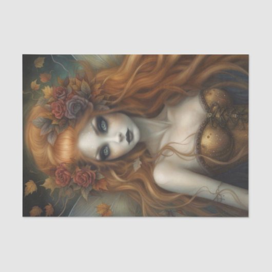 Goth Herbst Herbst Fairy Decoupage Seidenpapier (Vorderseite)