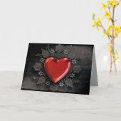 goth Herz-Liebe-Grußkarte Karte (Gelbe Blume)