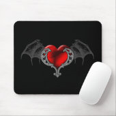 Goth Herz mit Fledermausflügeln Mauspad (Mit Mouse)