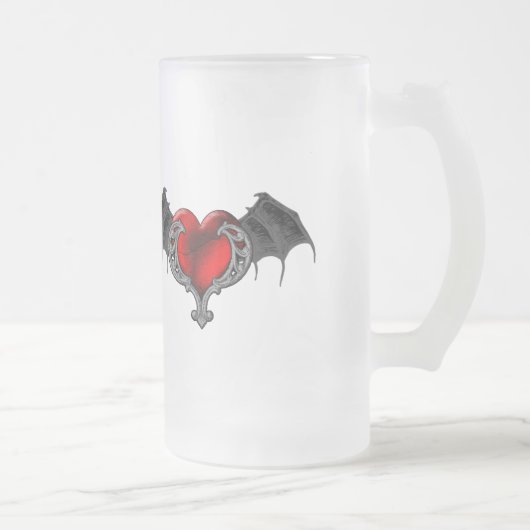 Goth Herz mit Fledermausflügeln Tasse (Rechts)