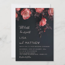 Goth-Hochzeit 3D Rosen Casual-Hochzeit