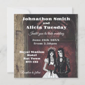 Goth Hochzeit Dunkle und Gotische Stimmung Einladung (Vorderseite)