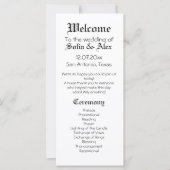 Goth Hochzeit schwarz elegante Typografie-Programm (Vorderseite)