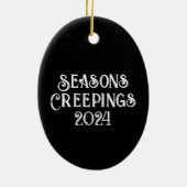 Goth Holiday Spider in Blume Saisons Creepings Keramik Ornament (Hinten)