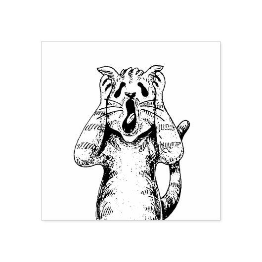 GOTH HORROR CAT DRAMA, JEMAND BEWEGTE LITTERBOX GUMMISTEMPEL (Prägung)