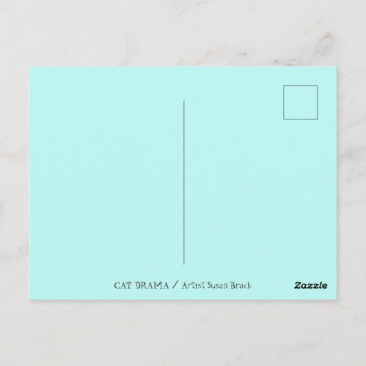 GOTH HORROR CAT DRAMA, JEMAND BEWEGTE LITTERBOX POSTKARTE (Rückseite)