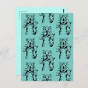 GOTH HORROR CAT DRAMA, JEMAND BEWEGTE LITTERBOX POSTKARTE