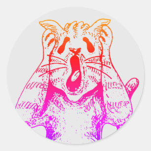 GOTH HORROR CAT DRAMA, JEMAND BEWEGTE LITTERBOX RUNDER AUFKLEBER