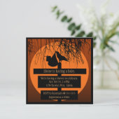 Goth-Horror-Kinderdusche Einladung (Stehend Vorderseite)