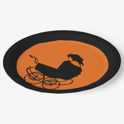 Goth-Horror-Kinderdusche Pappteller (Schrägansicht)