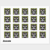 Goth-Katze Quadratischer Aufkleber (Blatt)