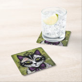 Goth-Katze Rechteckiger Pappuntersetzer (Vor Ort)