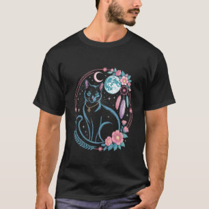 Goth Katzen Mondphasen Mond Traumfänger cottagecor T-Shirt