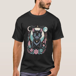 Goth Katzen Mondphasen Mond Traumfänger cottagecor T-Shirt