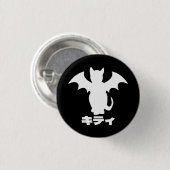 GOTH KITTY BAT CAT JAPANESISCHES BUTTON (Vorne & Hinten)