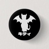 GOTH KITTY BAT CAT JAPANESISCHES BUTTON (Vorderseite)