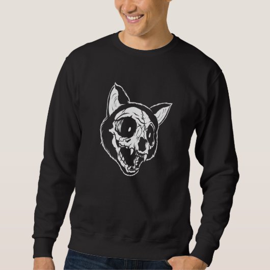 Goth Kitty Kitten Death Metal Emo Punk Gothic Cat Sweatshirt (Vorderseite)