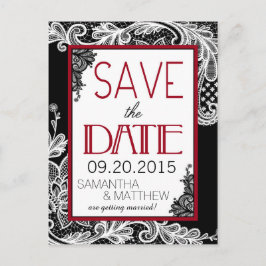 Goth Lace Save the Date Ankündigungspostkarte