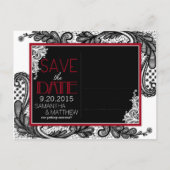 Goth Lace Save the Date Ankündigungspostkarte (Rückseite)