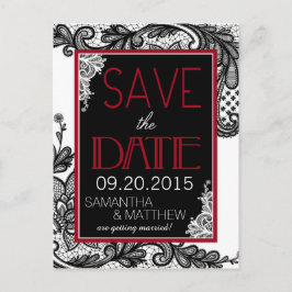 Goth Lace Save the Date Ankündigungspostkarte