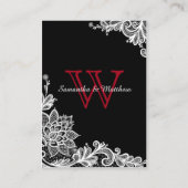 Goth Lace Wedding Platzkarten (Rückseite)