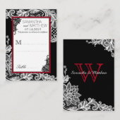Goth Lace Wedding Platzkarten (Vorne/Hinten)