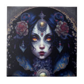 Goth Lady Gothic Fantasy Art Fliese (Vorderseite)