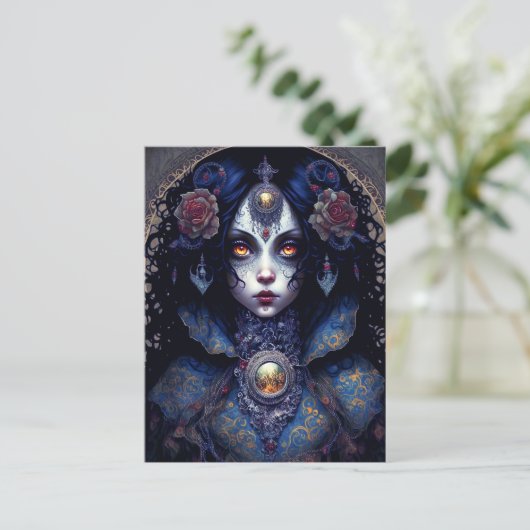 Goth Lady Gothic Fantasy Art Postkarte (Stehend Vorderseite)