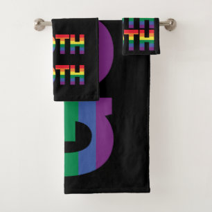 Goth LGBTQ+ Regenbogen Badhandtuch Set