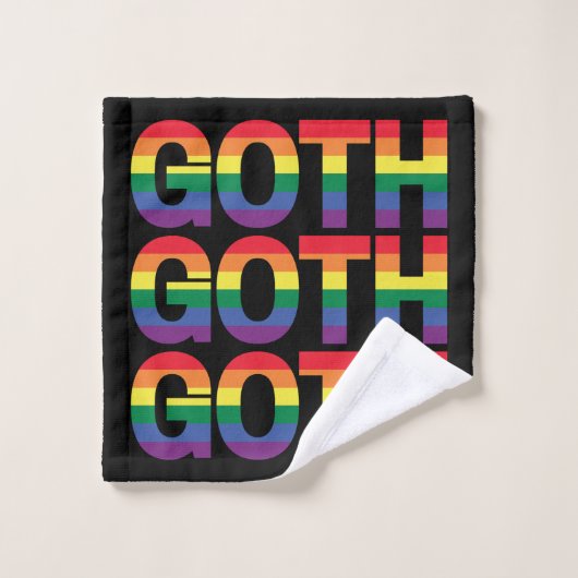 Goth LGBTQ+ Regenbogen Badhandtuch Set (Waschlappen)