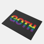 Goth LGBTQ+ Regenbogen Fußmatte (Schrägansicht)