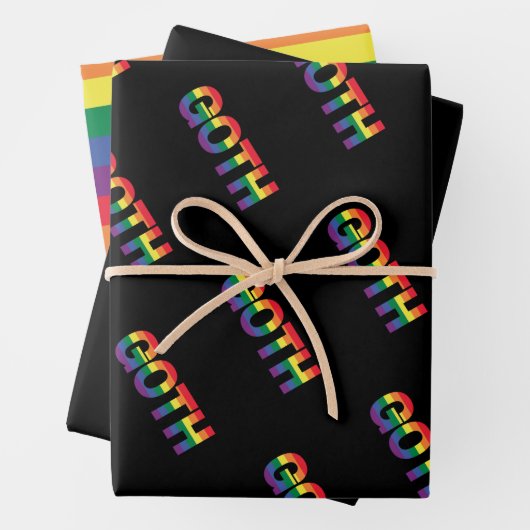 Goth LGBTQ+ Regenbogen Geschenkpapier Set (Beispiel)