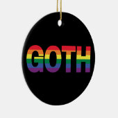 Goth LGBTQ+ Regenbogen Keramik Ornament (Rechts)